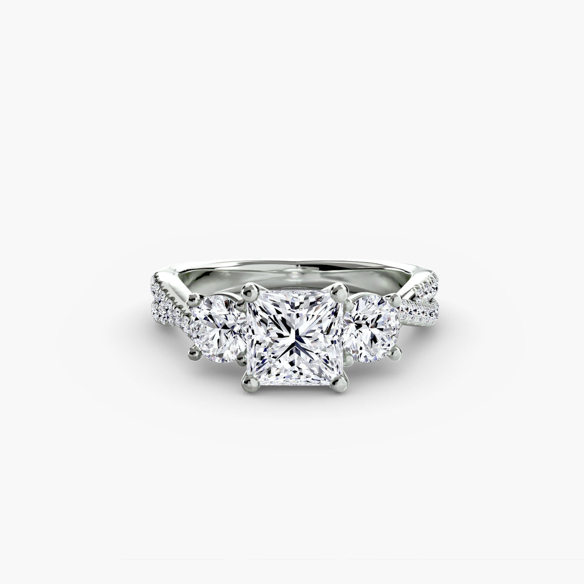 Three stone with pavé band 2