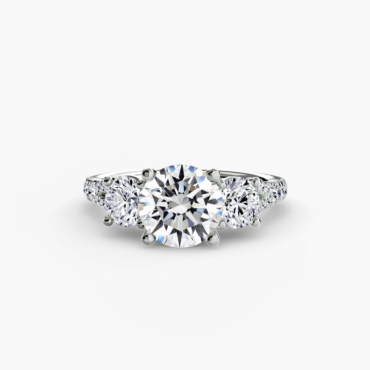 Three stone with pavé band 3