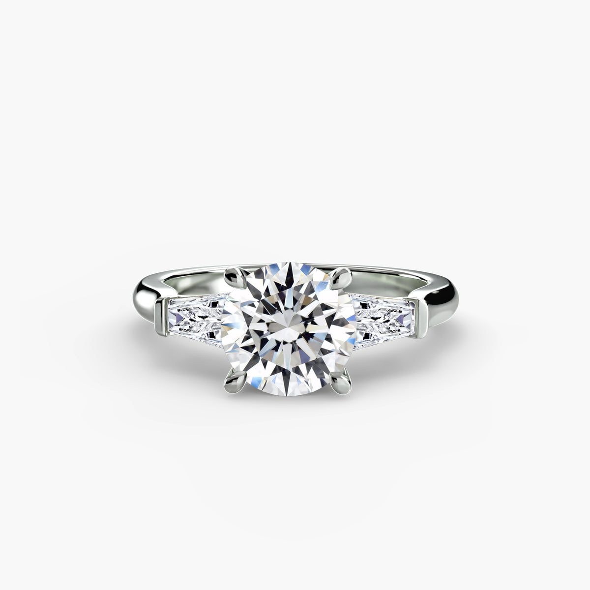 Three stone ring (baguette side stones)