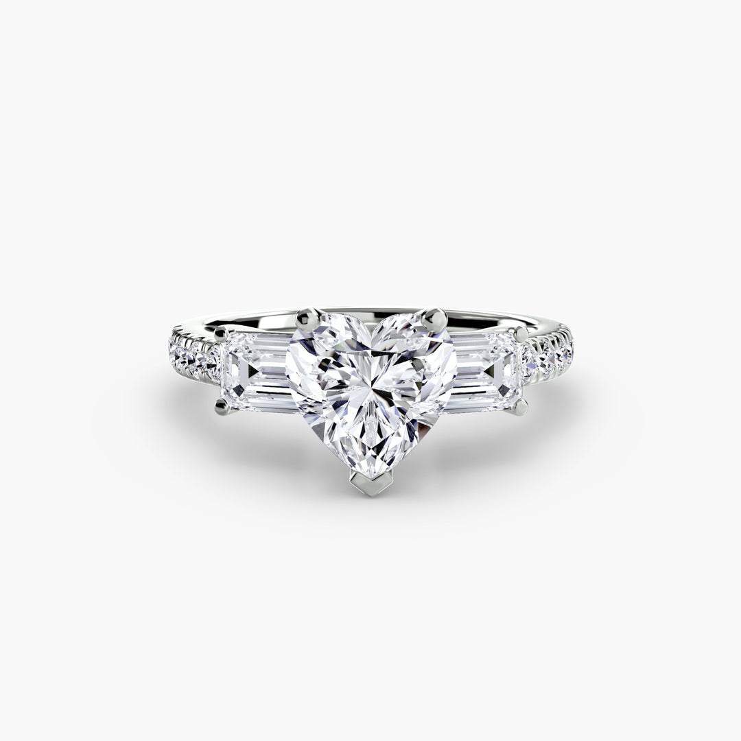 Three-Stone Ring with Pavé Band 4