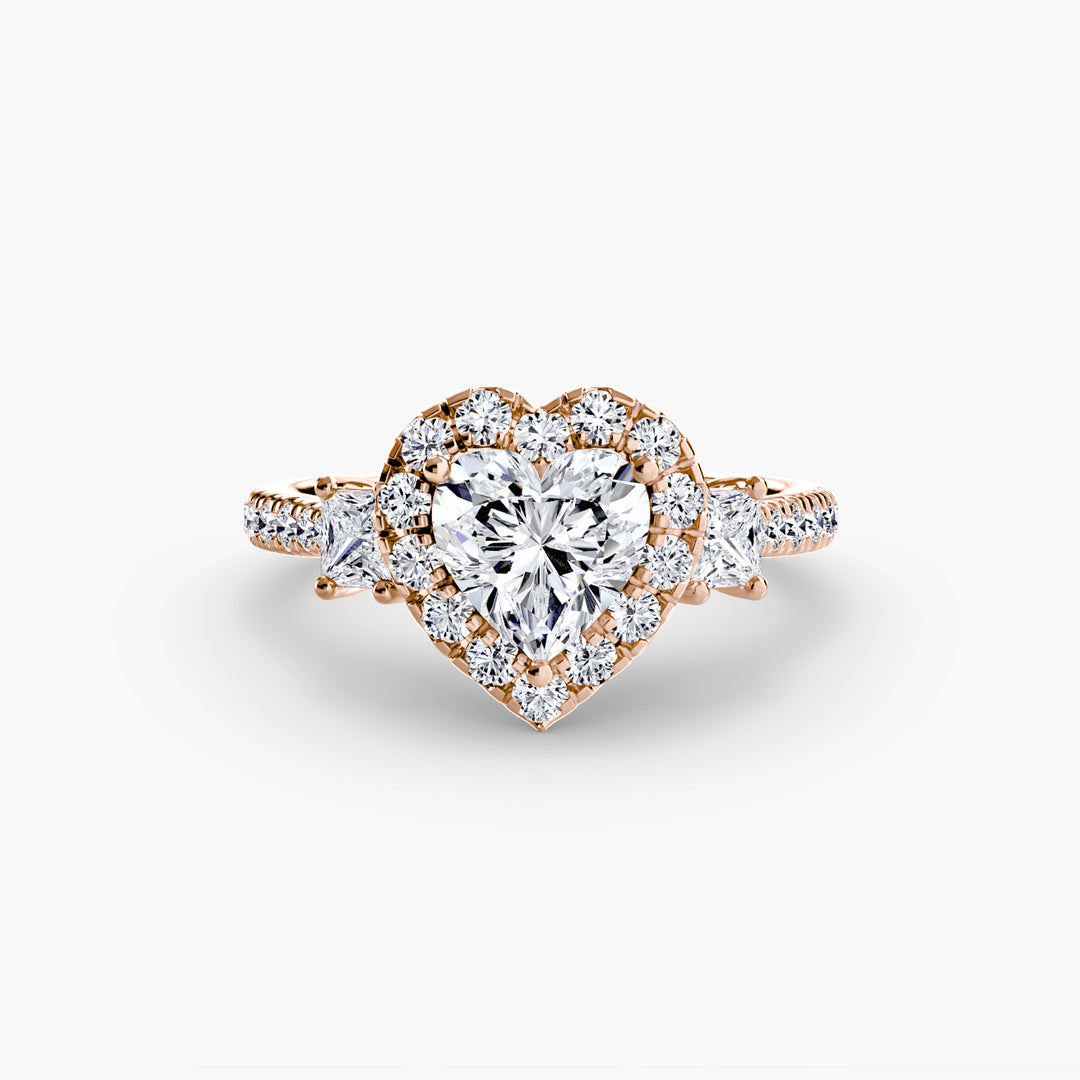 Three-Stone Ring with Halo 2