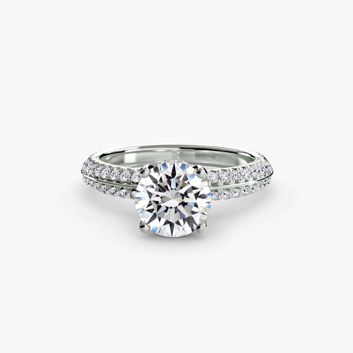 Tulip solitaire with pavé