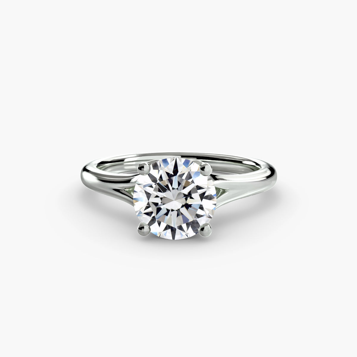 Solitaire ring with babcy split shank
