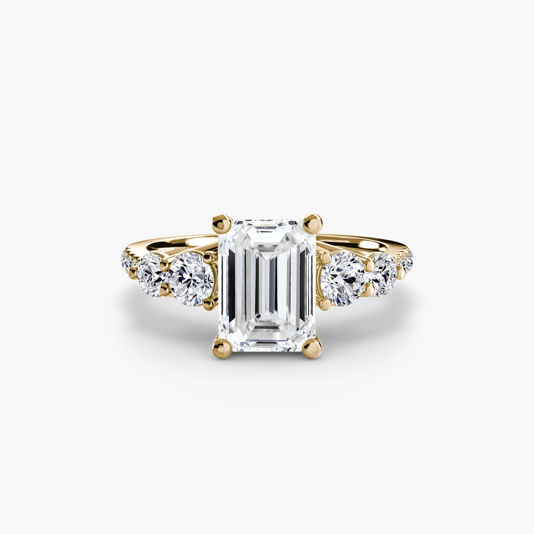 Five Stone Ring with Pavé Band