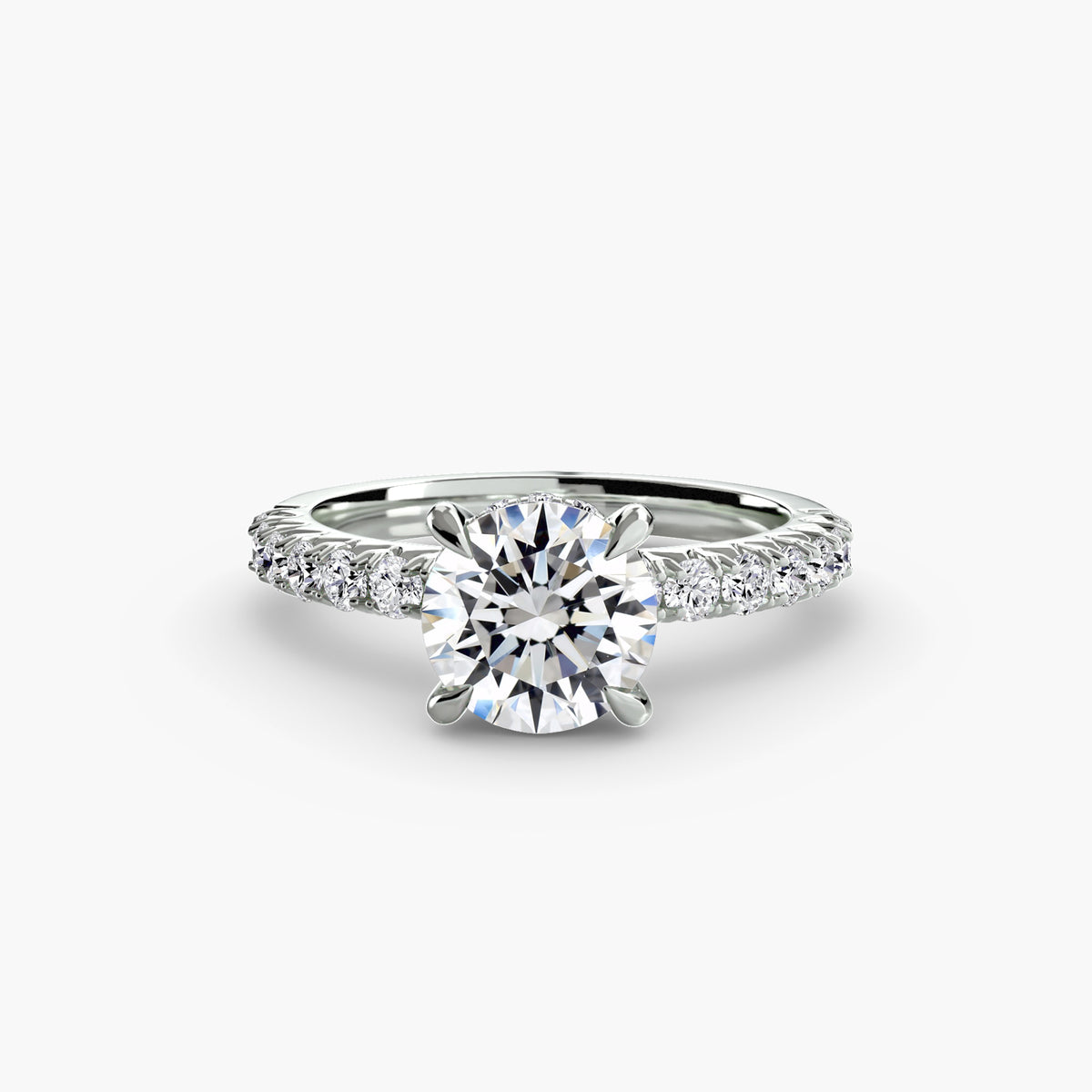 Hidden halo solitaire with pavé