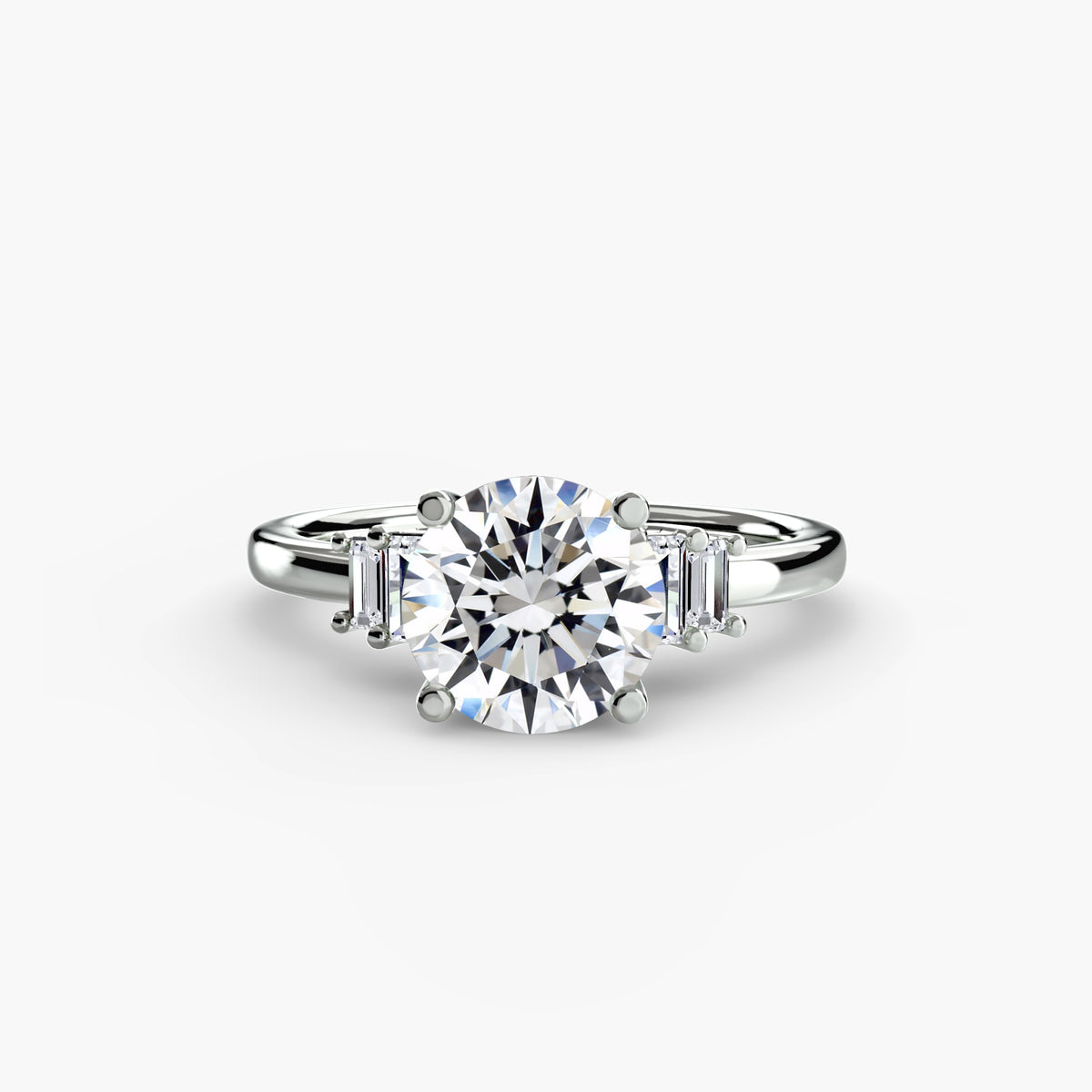 Baguette accent solitaire