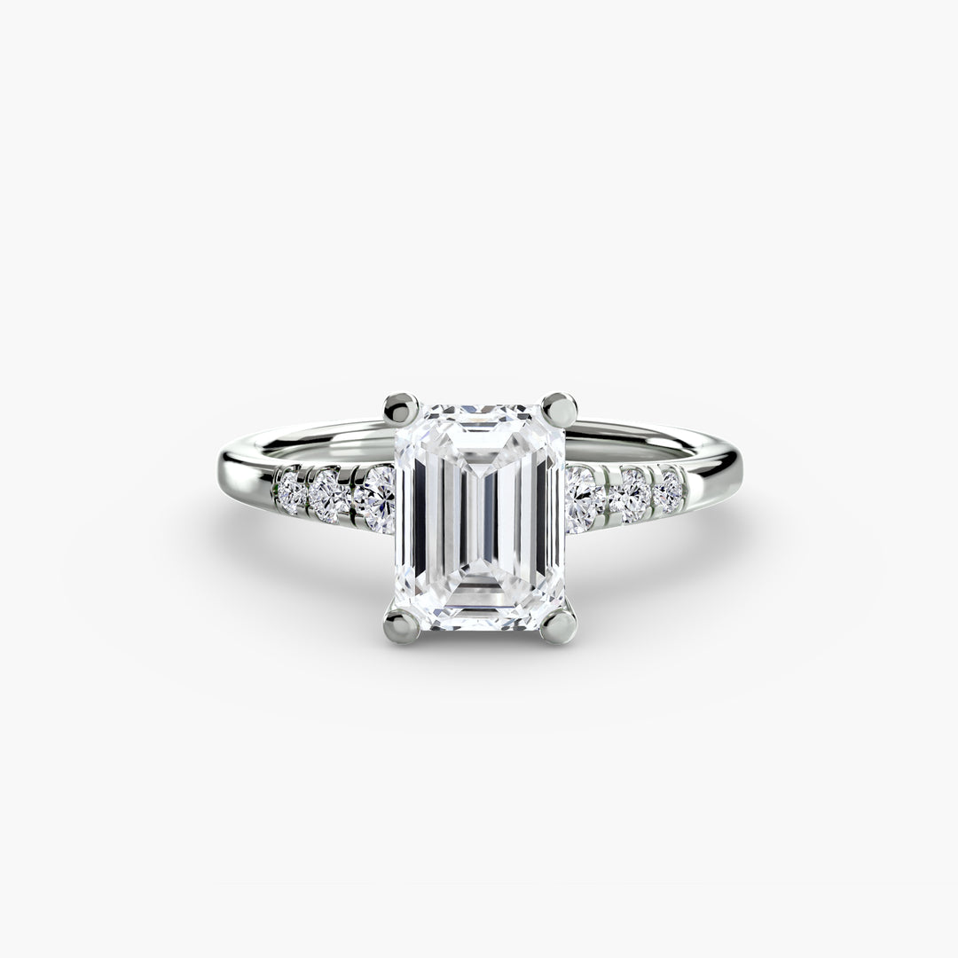 Solitaire with Shoulder Accents