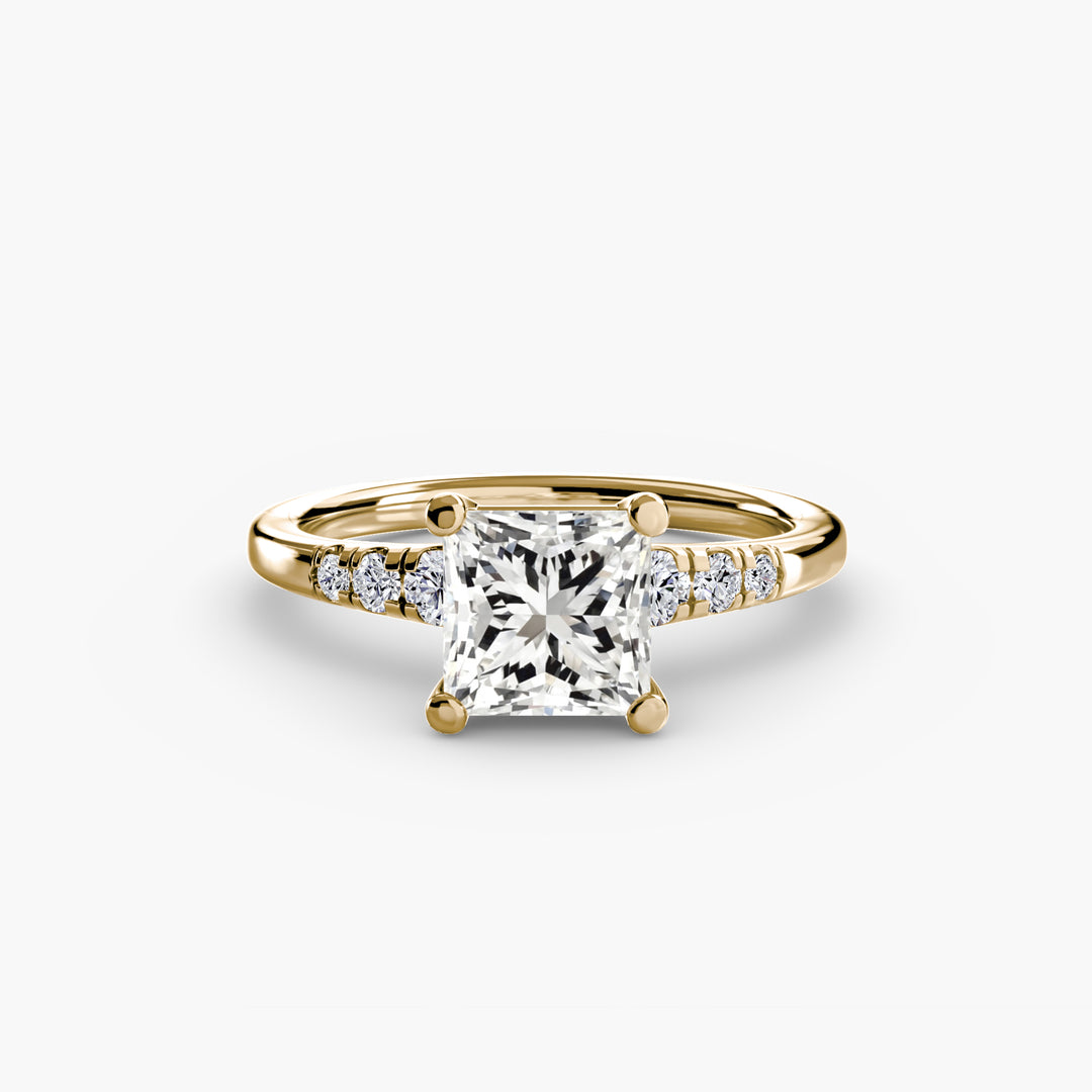 Solitaire with Shoulder Accents