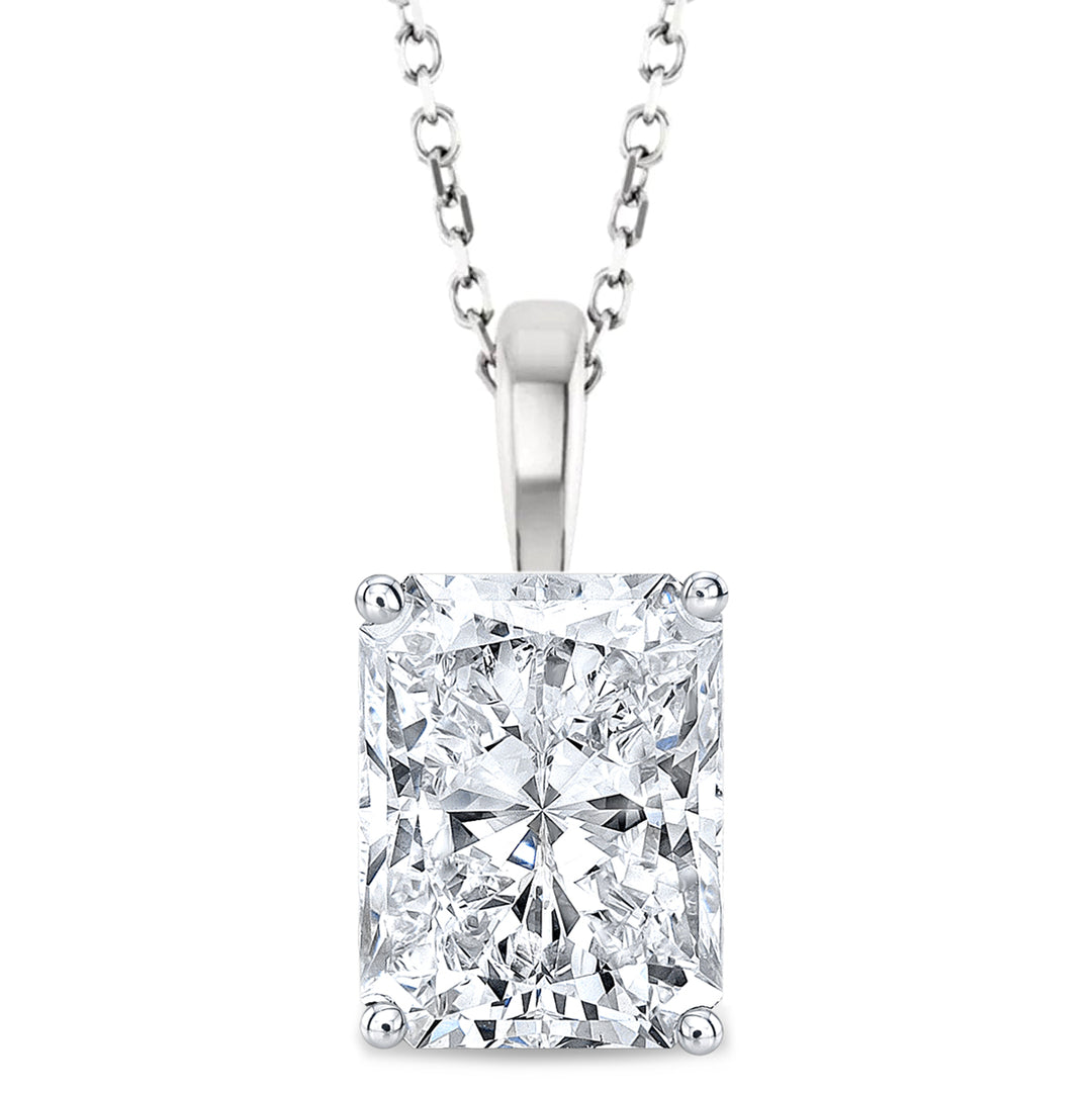 Lab Grown Diamond Radiant Cut Solitaire Necklace