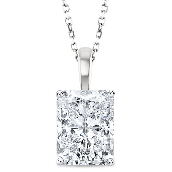Lab Grown Diamond Radiant Cut Solitaire Necklace