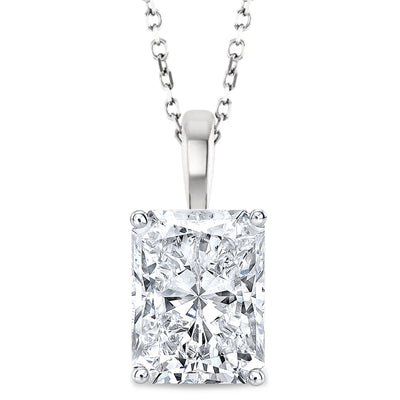 Lab Grown Diamond Radiant Cut Solitaire Necklace