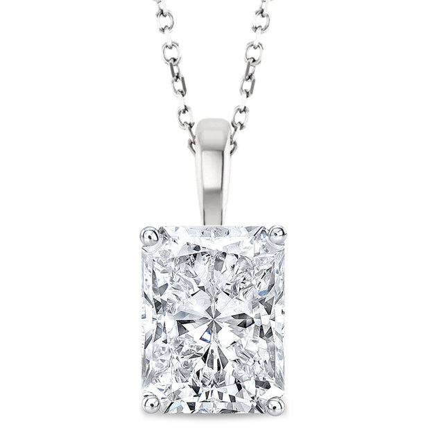 Lab Grown Diamond Radiant Cut Solitaire Necklace