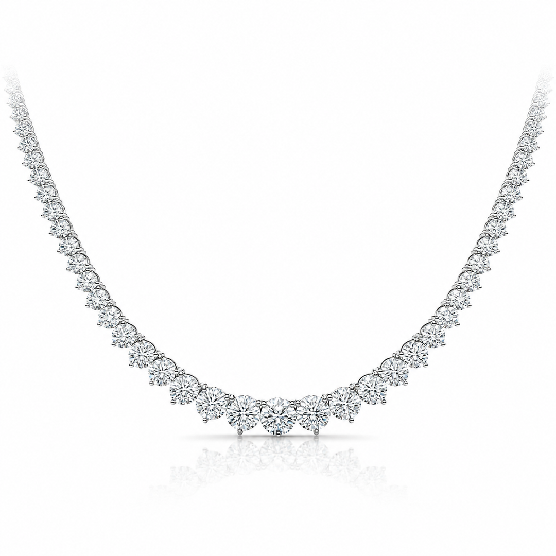 Riviera Tennis Necklace in white background