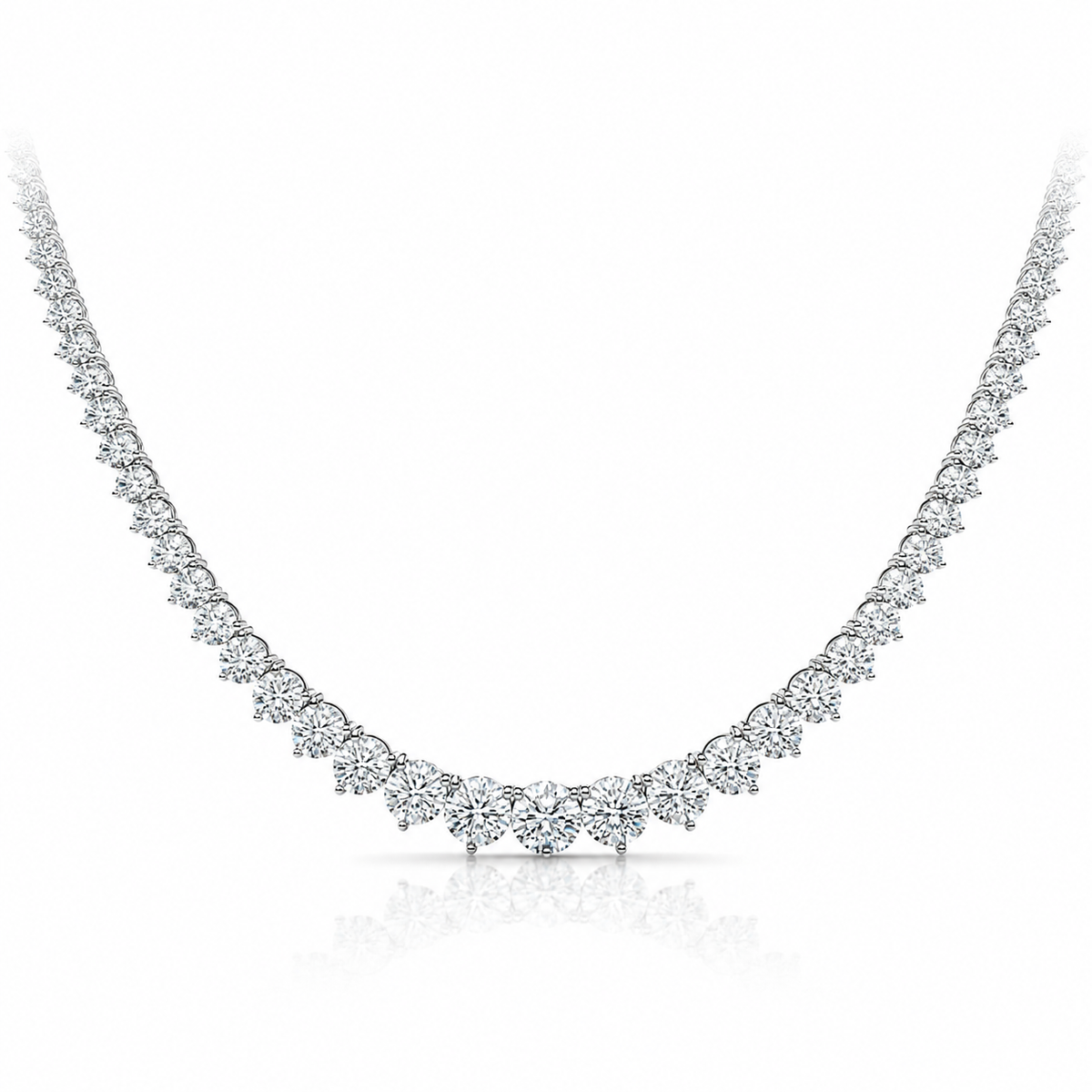 Riviera tennis necklace in white background