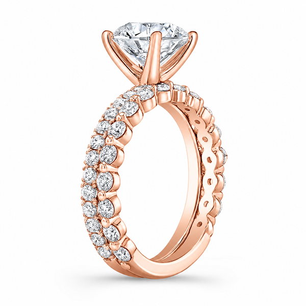 The Celeste Diamond Cathedral Setting with Matching Band