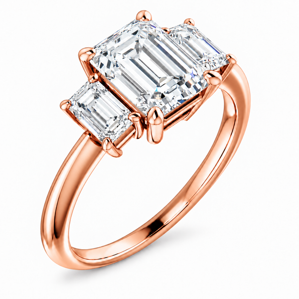 Three-Stone Emerald Cut Engagement Ring G VS1 GIA Certified (1.70 Ct. Center)