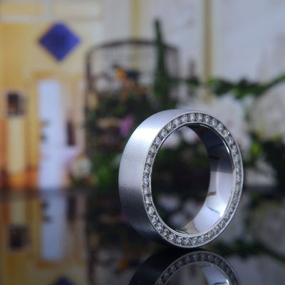 1.20 Ct. Men's Diamond Ring Pave Set Eternity 6mm Width