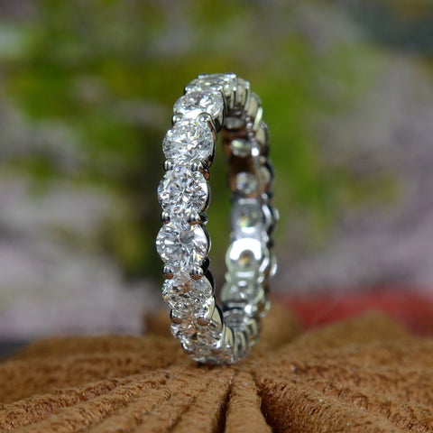 3.00 Carat Round Cut Diamond Eternity Ring F-G Color VS