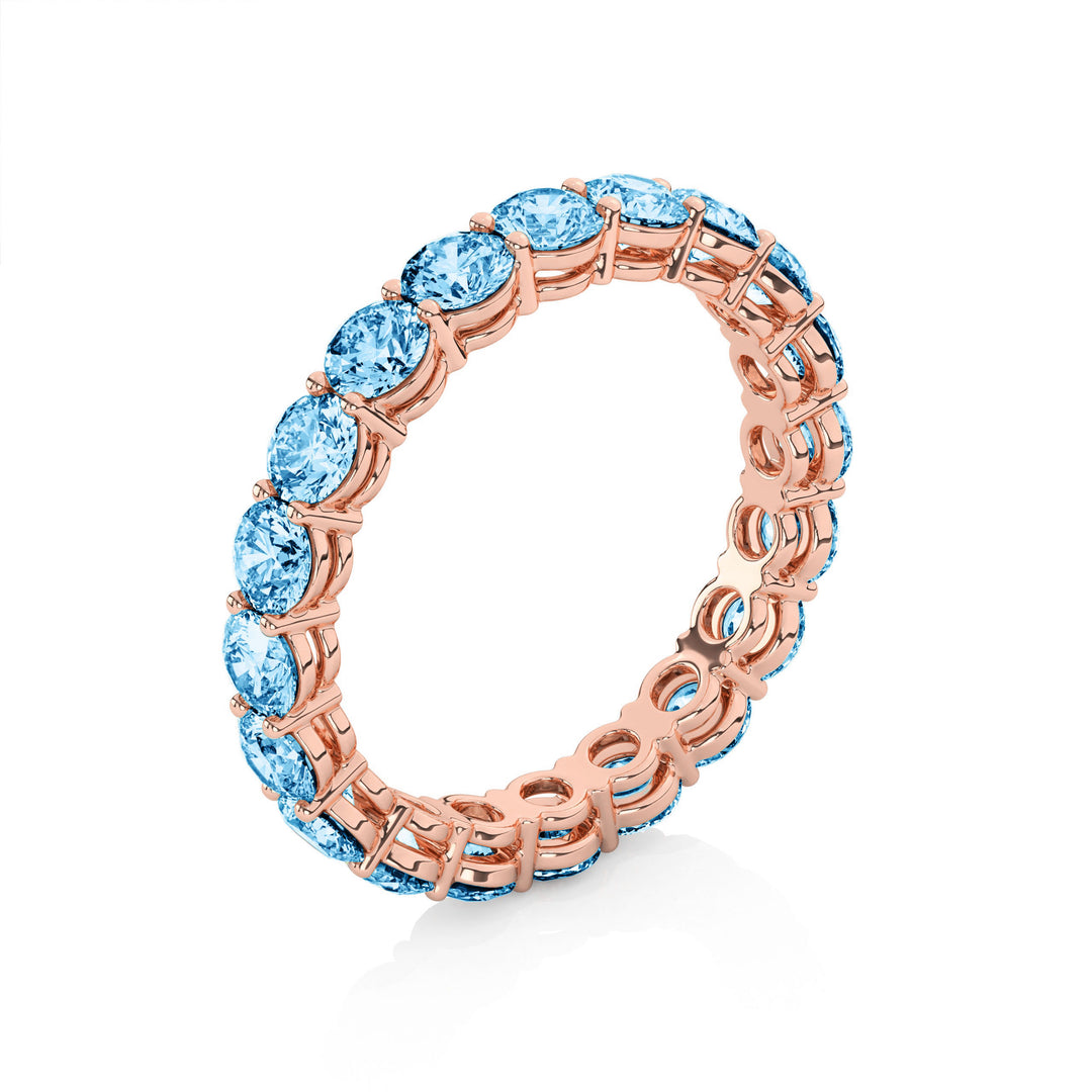 Lab Grown Fancy Intense Blue Eternity Band VS1 Clarity