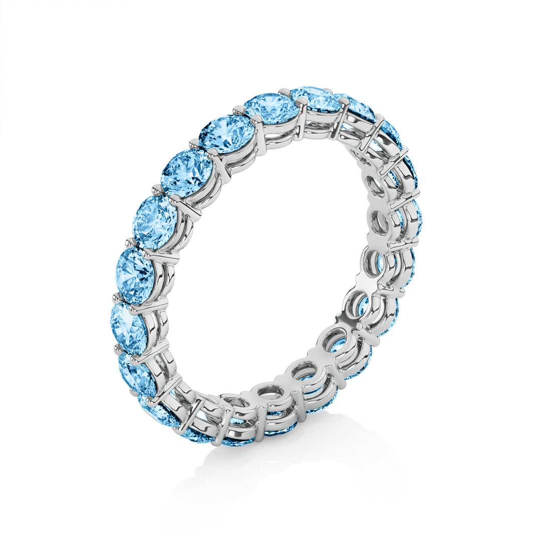 Lab Grown Fancy Intense Blue Eternity Band VS1 Clarity