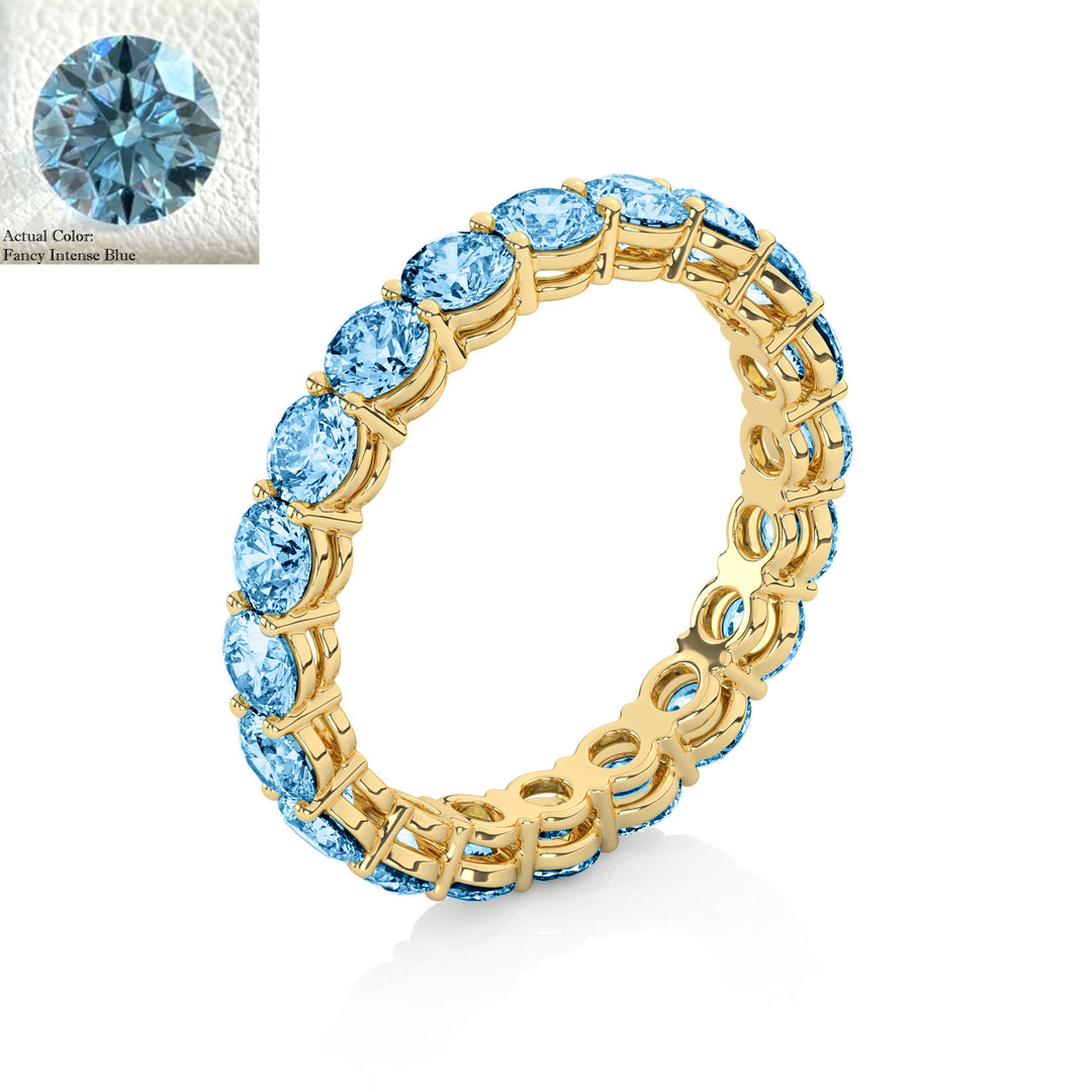 Lab Grown Fancy Intense Blue Eternity Band VS1 Clarity