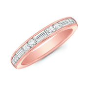 0.60 Carat Princess Cut, Round Cut, and Baguette Cut Diamond Ring Anniversary Band