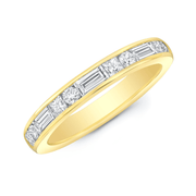 0.60 Carat Princess Cut, Round Cut, and Baguette Cut Diamond Ring Anniversary Band