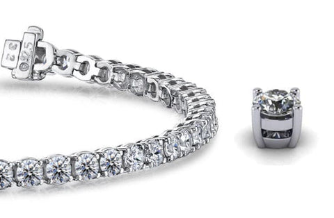 13 Carats Tennis Bracelet Natural Diamonds G-H Color VS2 Clarity