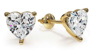 Lab Grown Heart Shape Stud Earrings