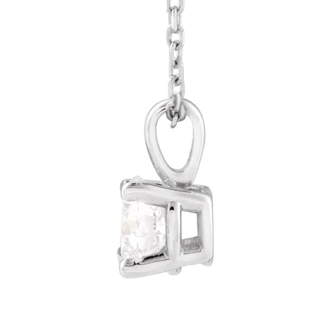Lab Grown Round Cut Diamond Pendant with Chain side view