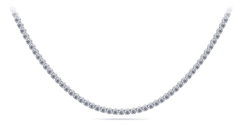 9 Carats Round Cut Diamond Tennis Necklace