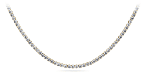 9 Carats Round Cut Diamond Tennis Necklace