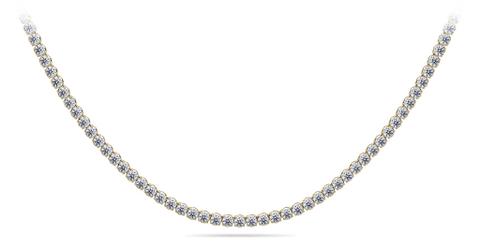 9 Carats Round Cut Diamond Tennis Necklace