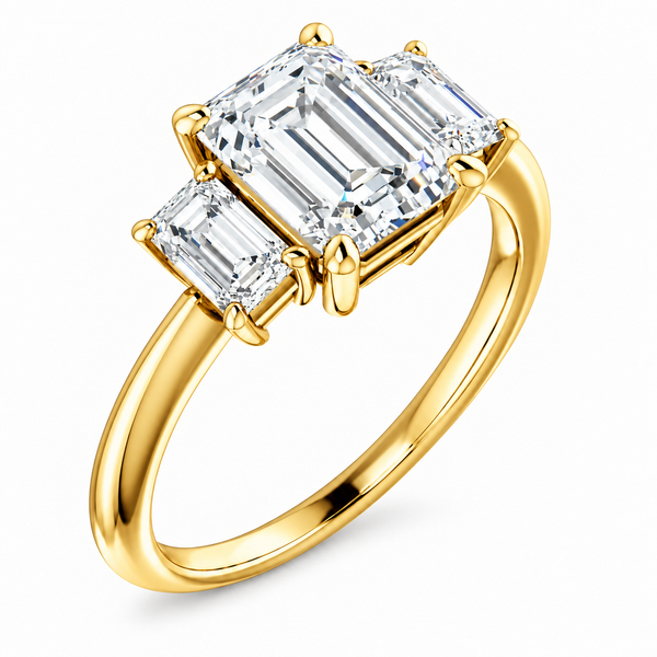 Three-Stone Emerald Engagement Ring
