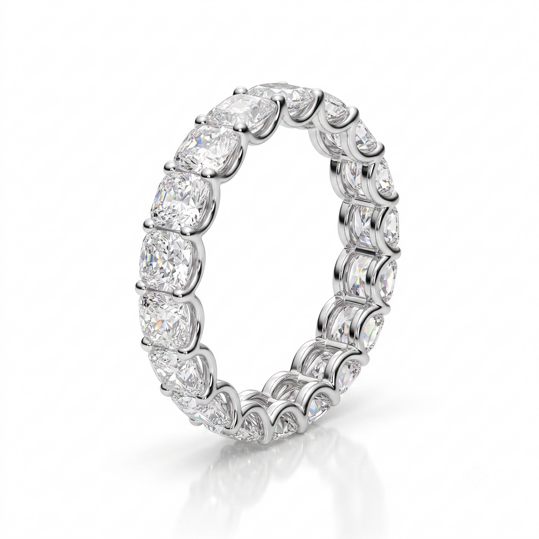 Lab Grown Eternity Band Cushion Cut