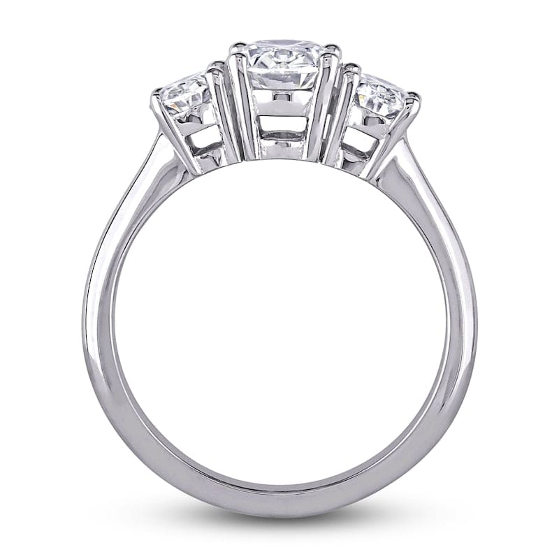Oval Cut 3-Stone Diamond Ring side profile