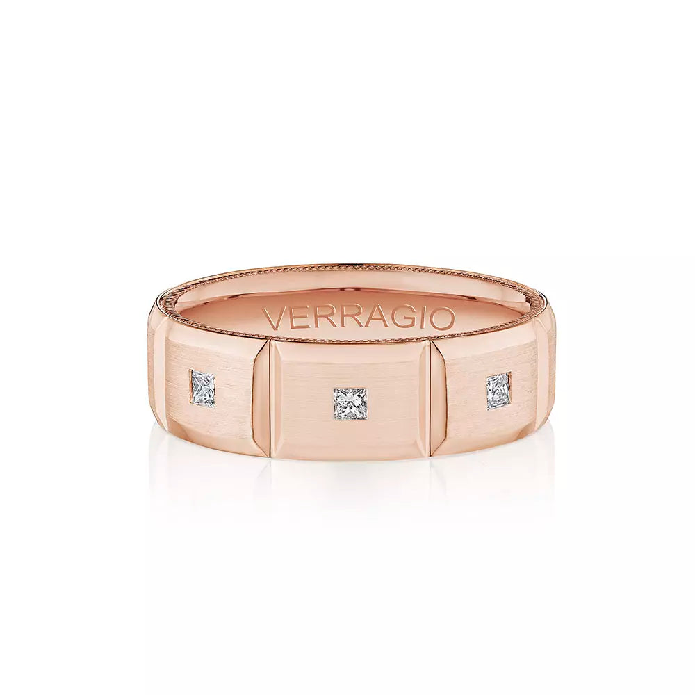 Verragio 7mm Modern Geometric Matte Finish Diamond Band VWD-7913
