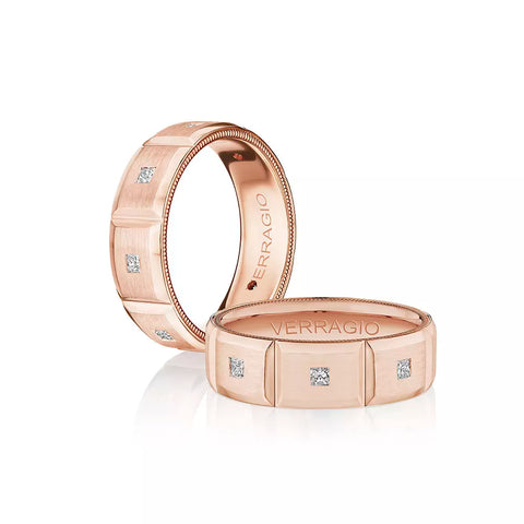 Verragio 7mm Modern Geometric Matte Finish Diamond Band VWD-7913