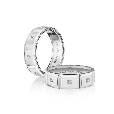 Verragio 7mm Modern Geometric Matte Finish Diamond Band VWD-7913