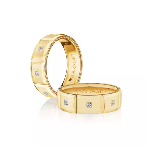 Verragio 7mm Modern Geometric Matte Finish Diamond Band VWD-7913