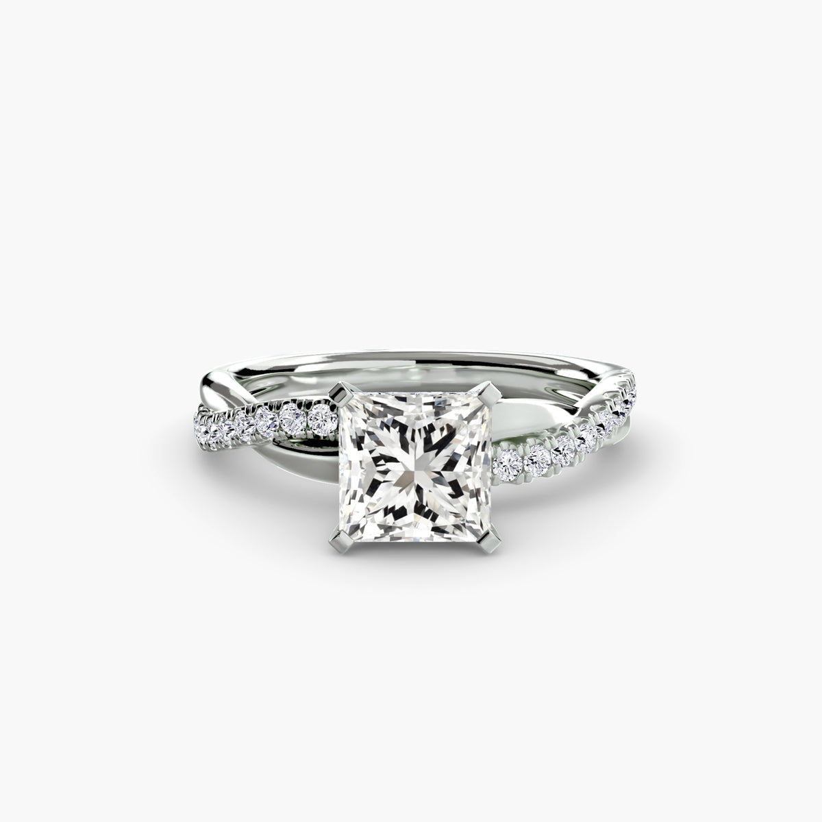The emerald twist pavé ring