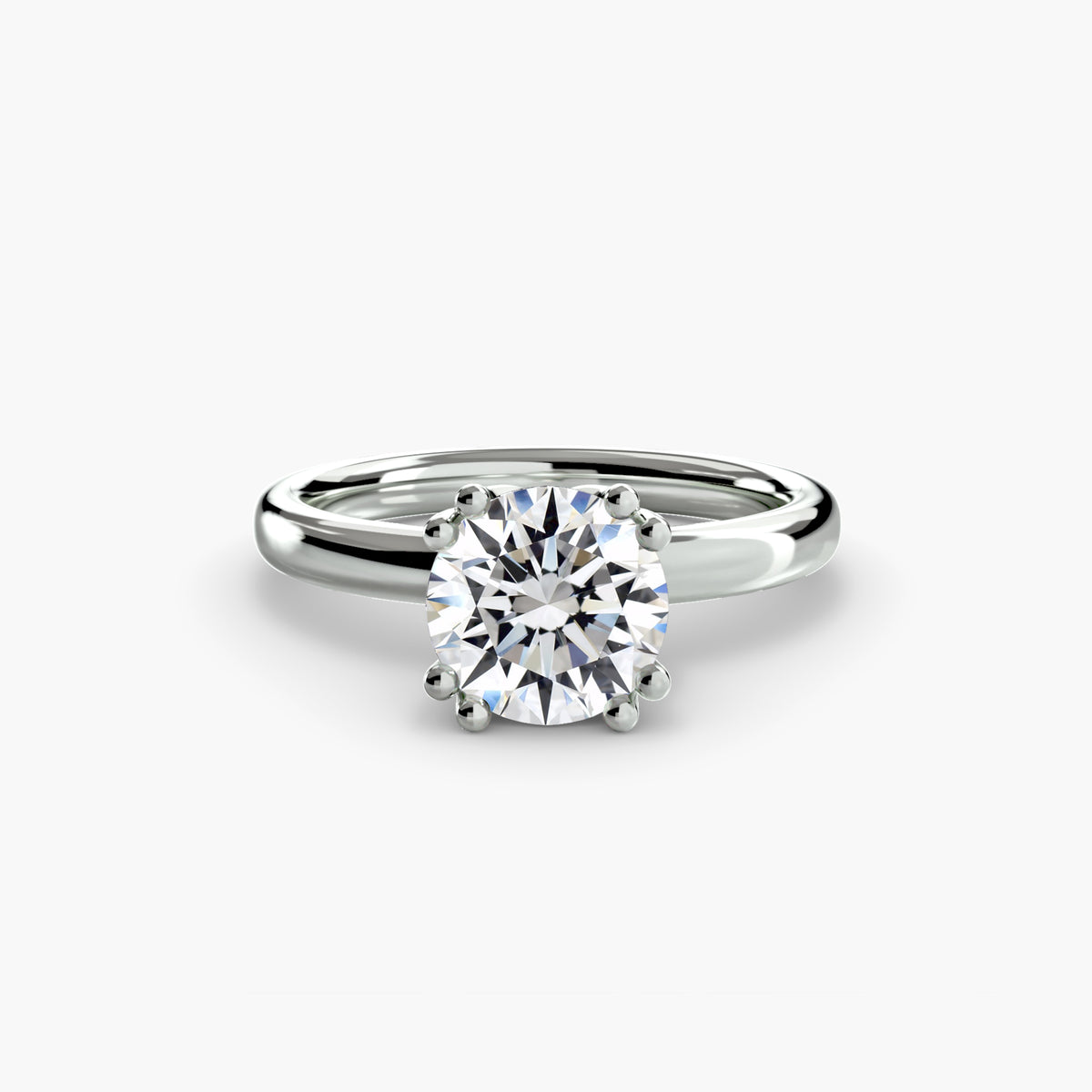 Six prong solitaire ring