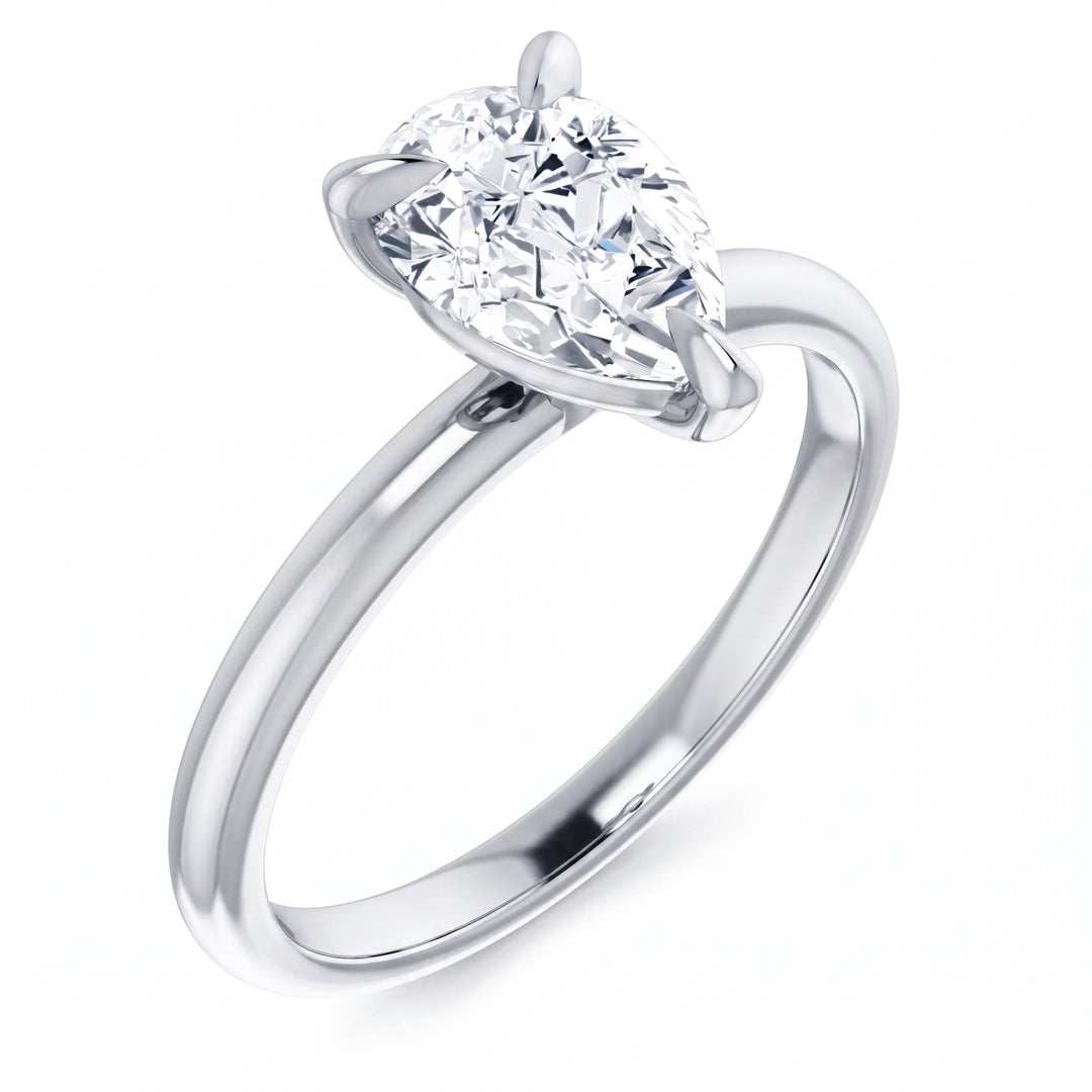 1.00 Ct. Pear Shape Tear Drop Solitaire Engagement Ring F Color VS2 GIA Certified