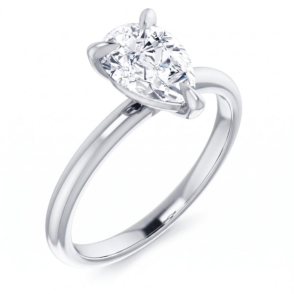 1.00 Ct. Pear Shape Tear Drop Solitaire Engagement Ring F Color VS2 GIA Certified
