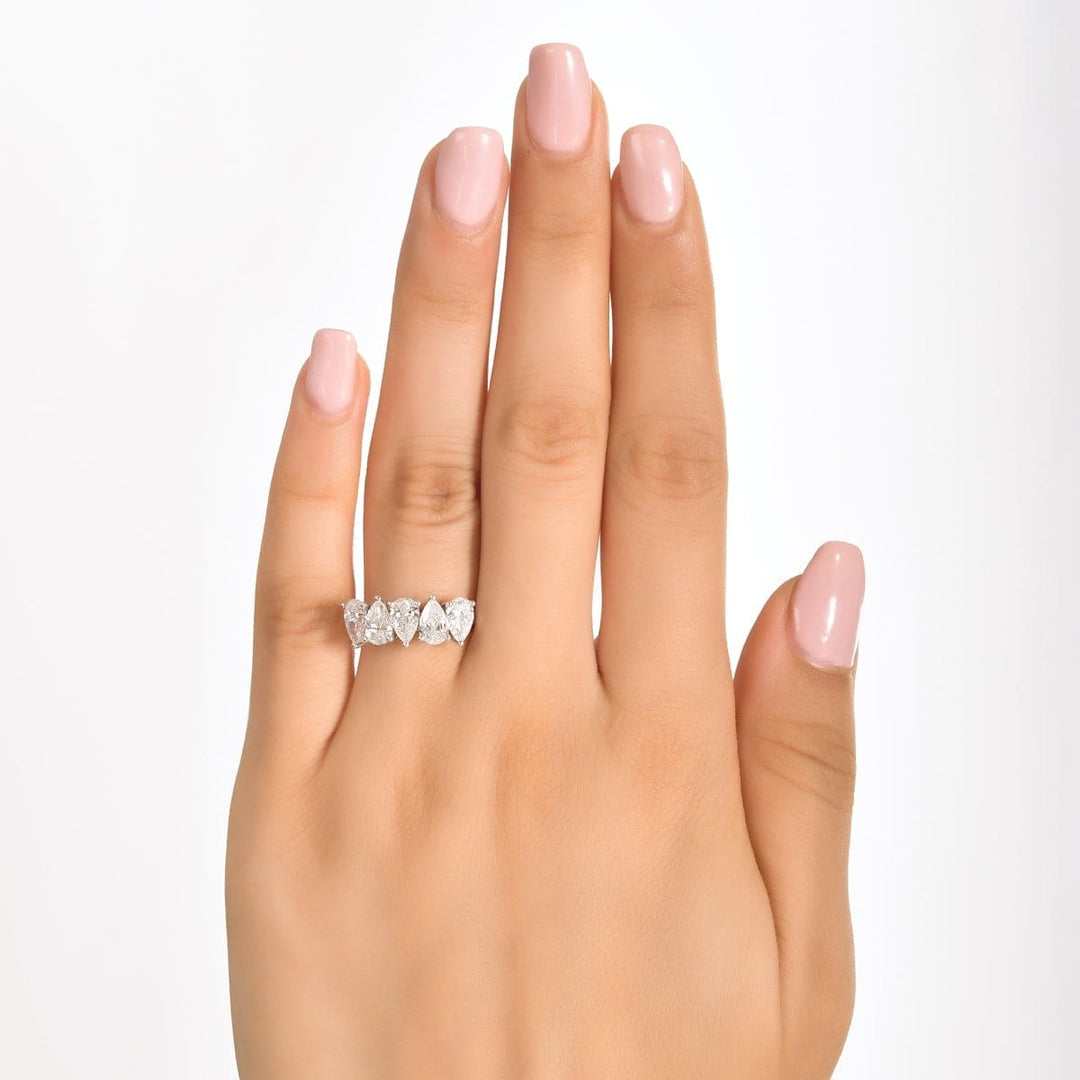5 Stone Diamond Ring on finger