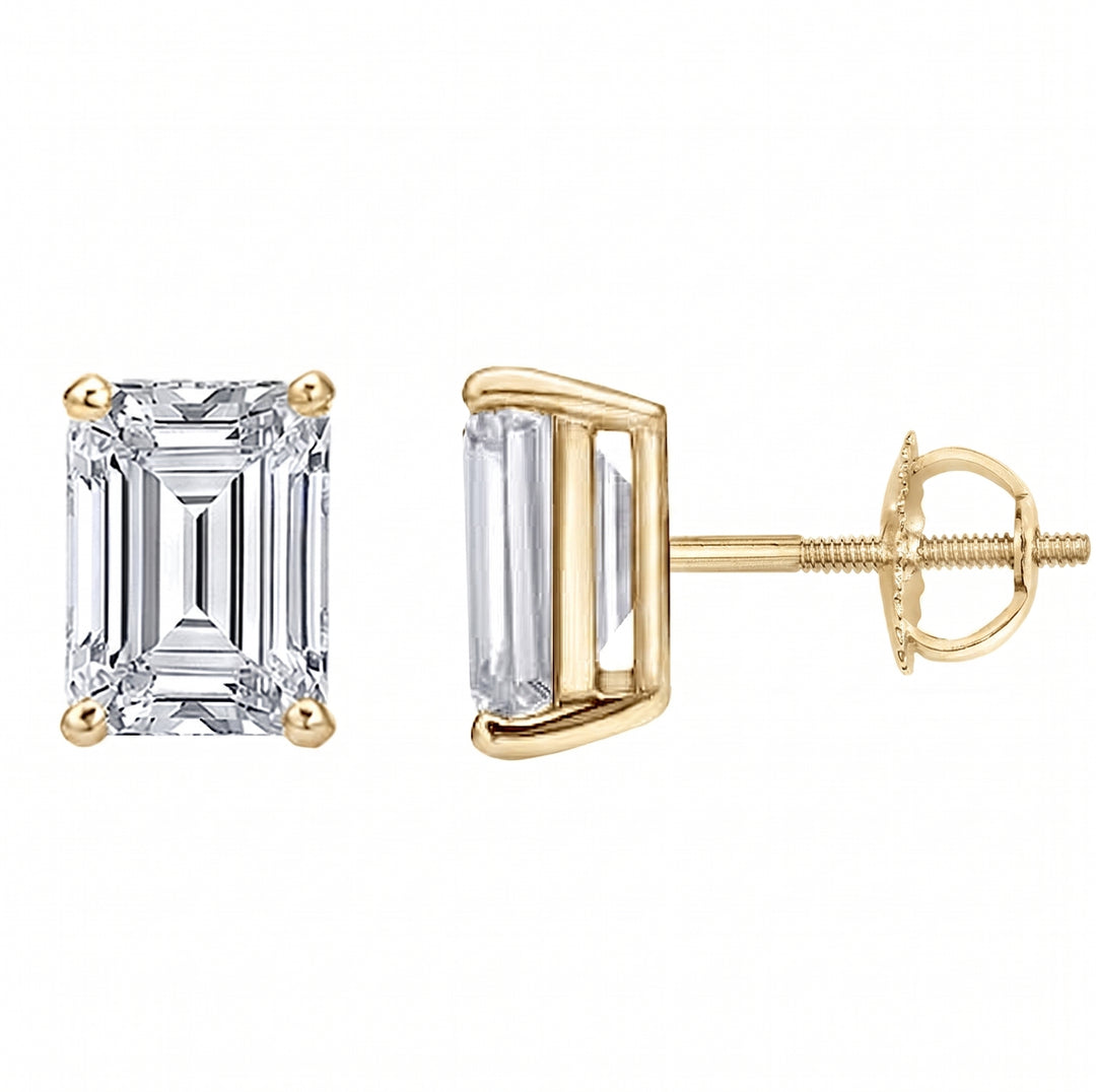 0.50 Ct. Emerald Cut Diamond Stud Earrings