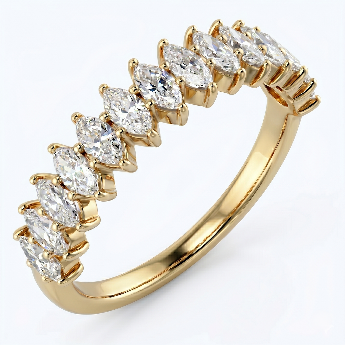 Yellow_gold_half_eternity_marquise_diamond_ring
