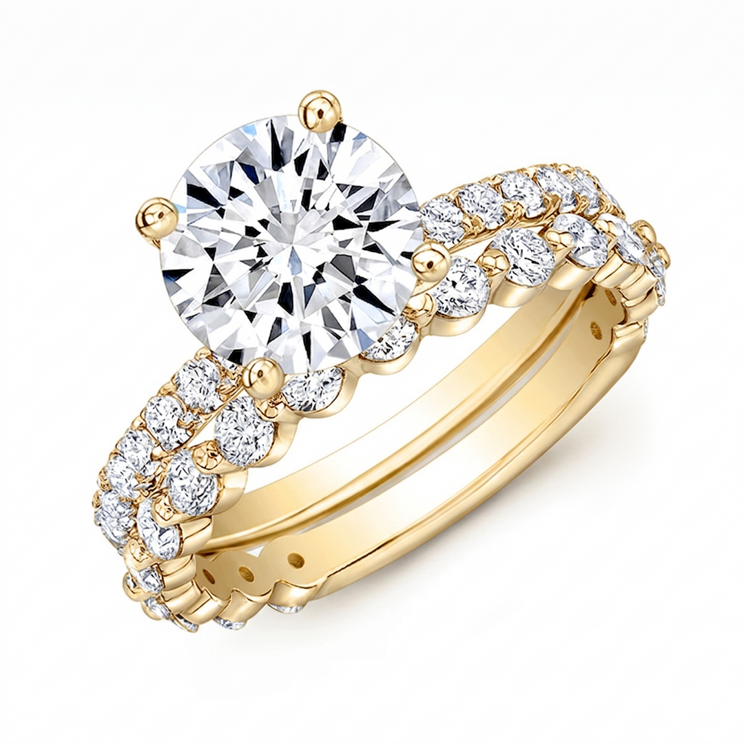 2.40 Ctw Engagement Ring Set H Color VS2 GIA Certified 3X