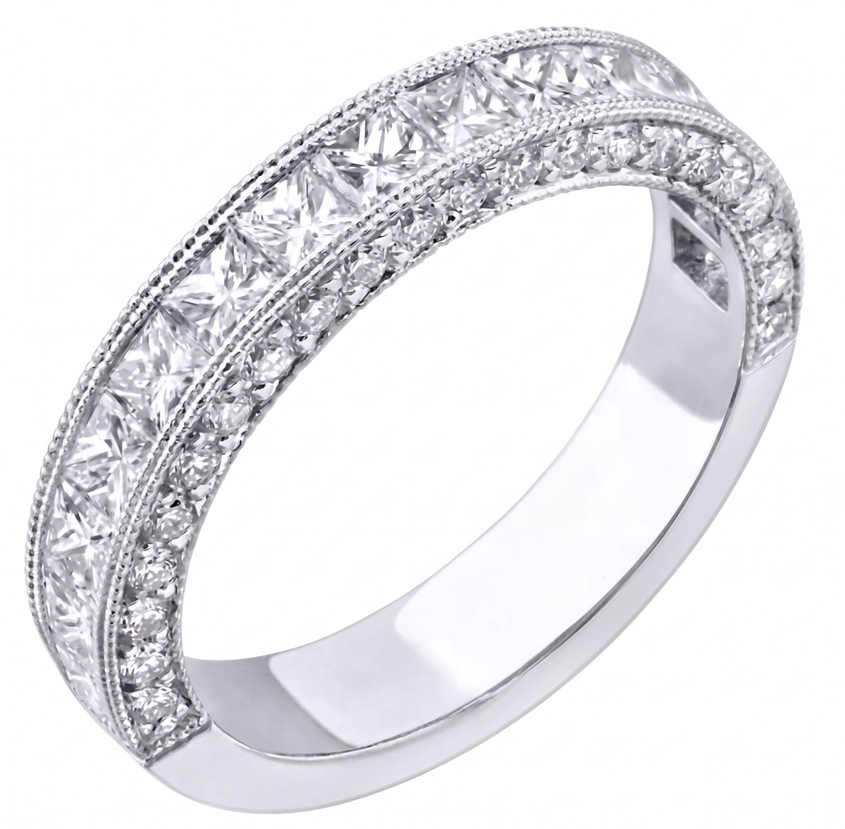 Half eternity princess cut diamond ring