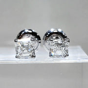 0.60 Ct. Asscher Cut Diamond Stud Earrings